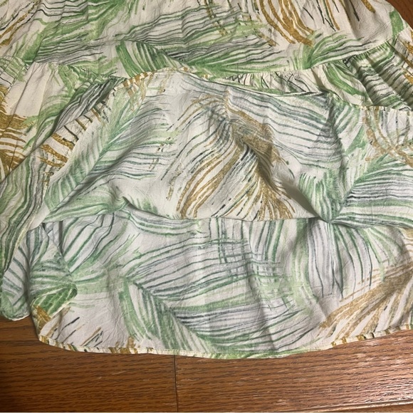 Hula Moon By Jams World Short Sleeve Mini Dress Astoria Leaf Print XS Relaxed - Picture 9 of 14